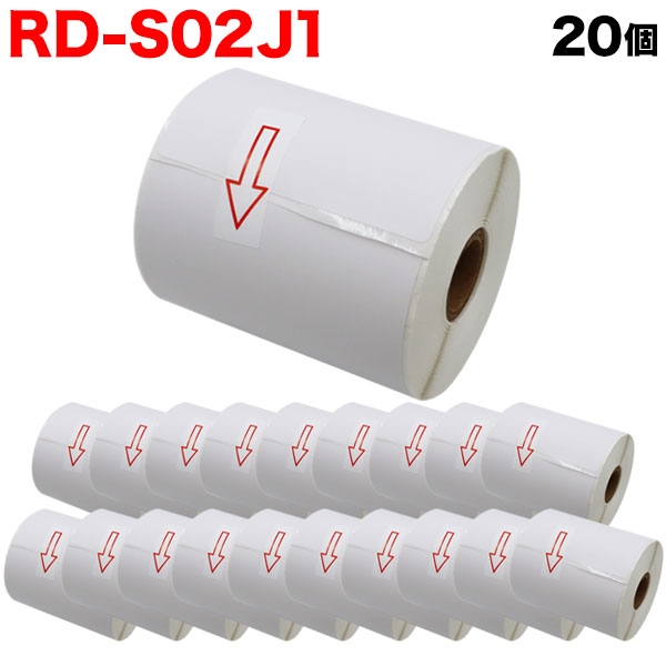 ブラザー用 RDロール プレカット紙ラベル (感熱紙) RD-S02J1 互換品 102mm×152mm 276枚入り 20個セット 【送料無料】