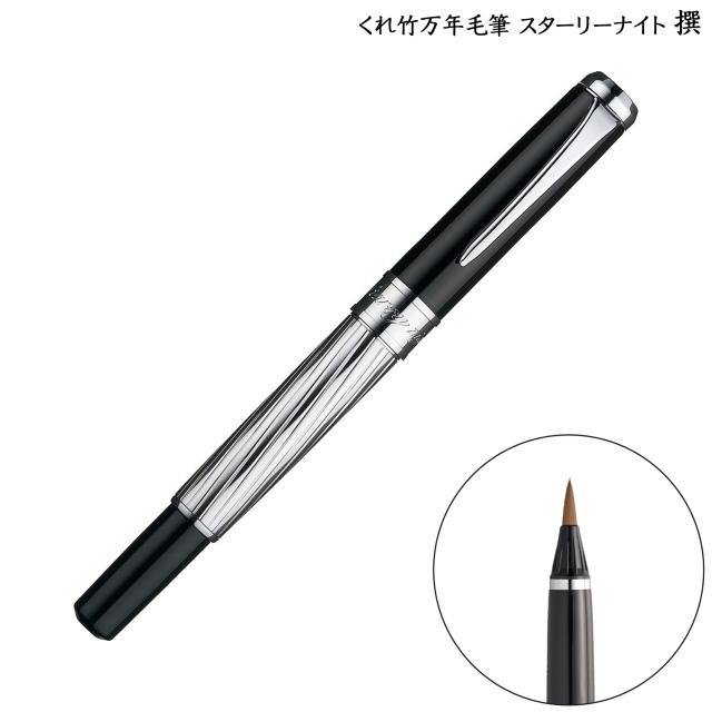 【取り寄せ品】呉竹 Kuretake くれ竹万年毛筆 スターリーナイト 撰 ラインシルバー DAY142-3【送料無料】