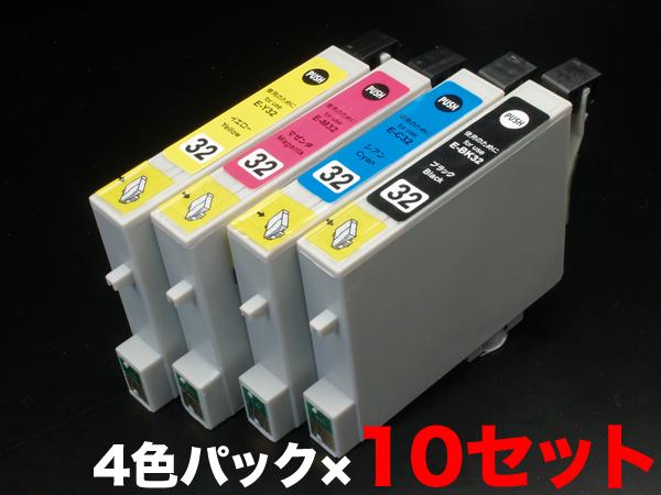 IC4CL32 エプソン用 IC32 互換インクカートリッジ 4色×10セット【送料無料】の通販は 8,800円