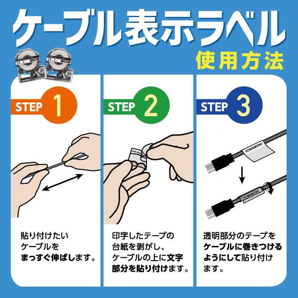 キングジム用 テプラ PRO 互換 テープカートリッジ SV24KN ケーブル