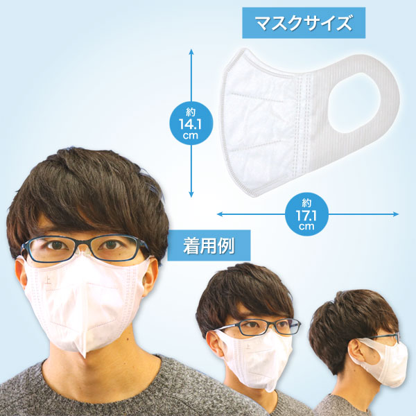 立体型マスク 耳が痛くない 三層フィルター VFE BFE 普通サイズ 不織布 使い捨て 業務用 1500枚入り【送料無料】_5
