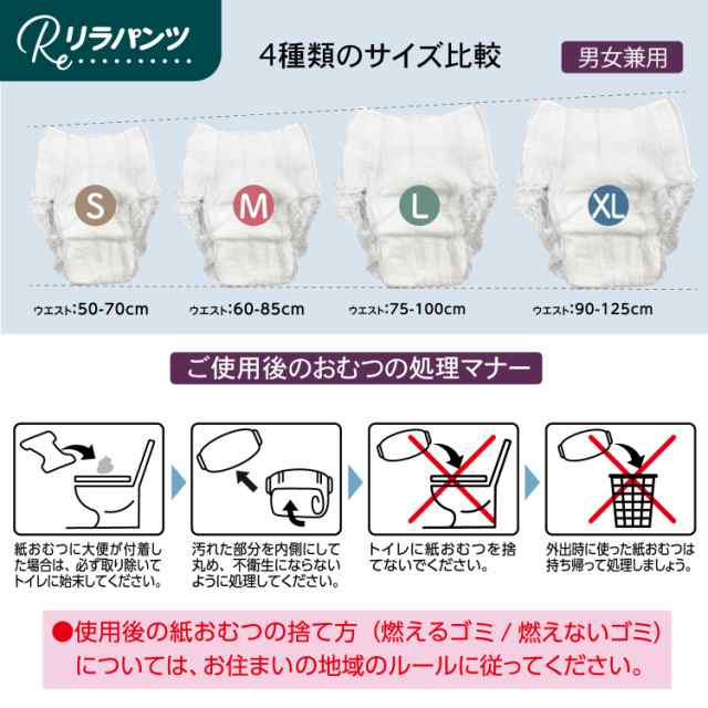 リラパンツ 大人用おむつ 薄型 紙オムツ 紙パンツ オーガニック