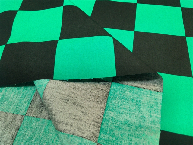 ブロード 生地 布 コットン 和柄 和模様 モダン 市松 グリーン ブラックの通販はau Pay マーケット 手づくり創庫 アイリー