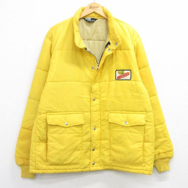 古着 長袖 ナイロン ジャケット メンズ 80年代 80s DEKALB 黄 25nov15