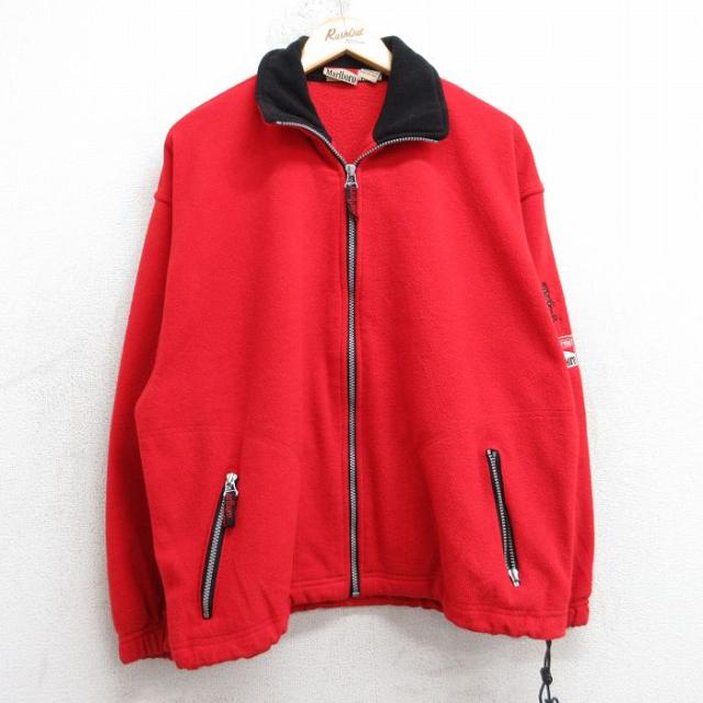 古着 マルボロ 長袖 フリース ジャケット メンズ 90年代 90s トカゲ 赤 spe 25nov20