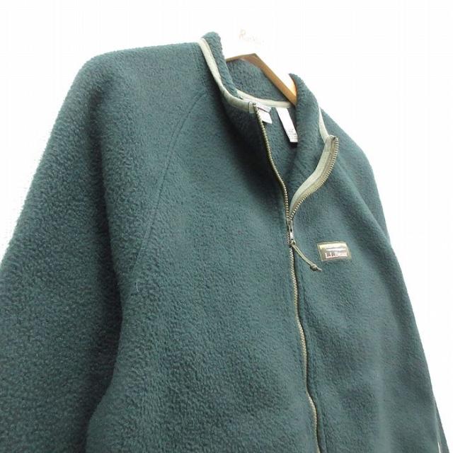 古着 エルエルビーン 長袖 フリース ジャケット メンズ 00年代 00s ワンポイントロゴ ラグラン 濃緑他 25nov21