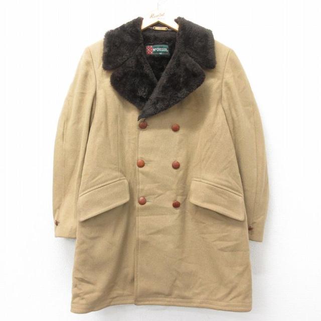 古着 マックレガー 長袖 ビンテージ ウール コート メンズ 70年代 70s ロング丈 USA製 ベージュ他 内側ファー spe 25nov21