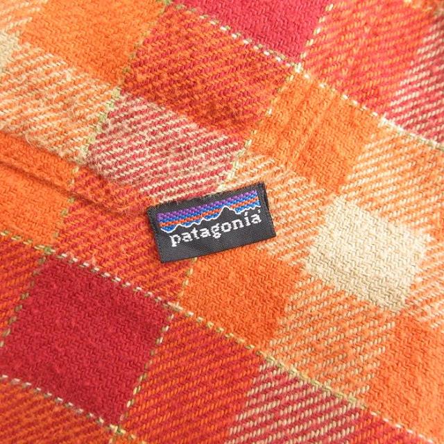 古着 パタゴニア patagonia 長袖 ヘビー フランネル シャツ メンズ 00年代 00s 大きいサイズ オーガニックコットン オレンジ他 チェック spe 25nov25_3