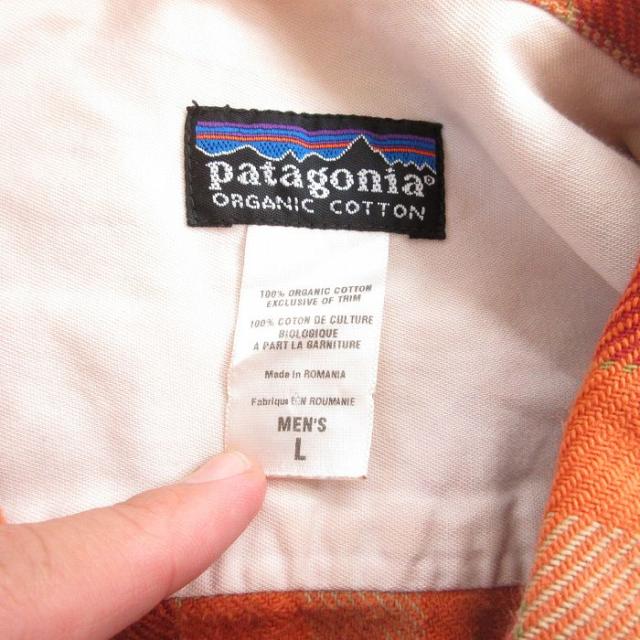 古着 パタゴニア patagonia 長袖 ヘビー フランネル シャツ メンズ 00年代 00s 大きいサイズ オーガニックコットン オレンジ他 チェック spe 25nov25_4