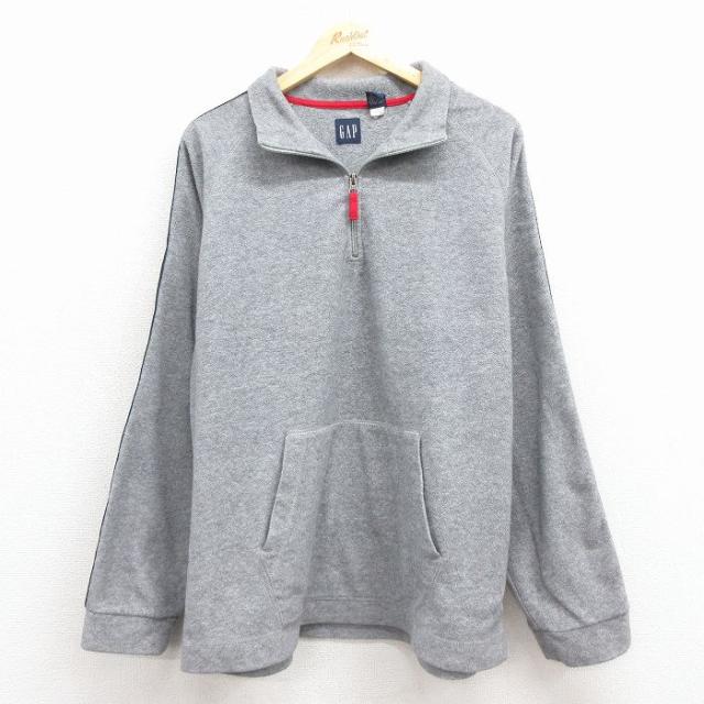 古着 ギャップ GAP 長袖 ハーフジップ フリース ジャケット メンズ 00年代 00s グレー 25dec08