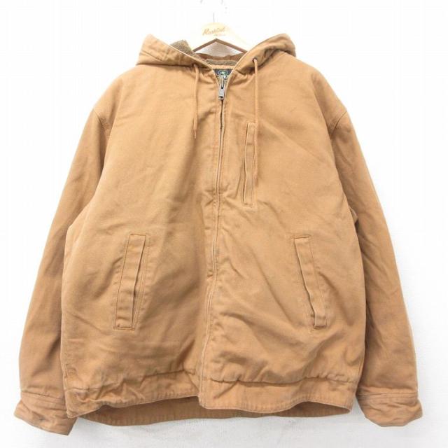 古着 レッドヘッド 長袖 ジャケット パーカー メンズ 00年代 00s ダック地 大きいサイズ コットン 茶 内側ボア spe 25dec12