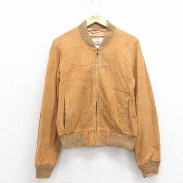 古着 長袖 スエード レザー ダービー ジャケット メンズ 80年代 80s タロン 茶 25dec15