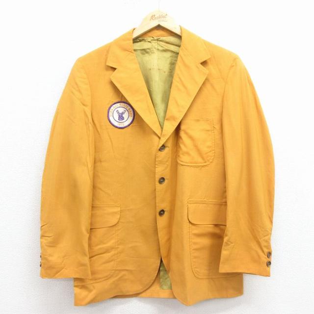 古着 長袖 ビンテージ テーラード ジャケット メンズ 70年代 70s シカ 黄 25dec15