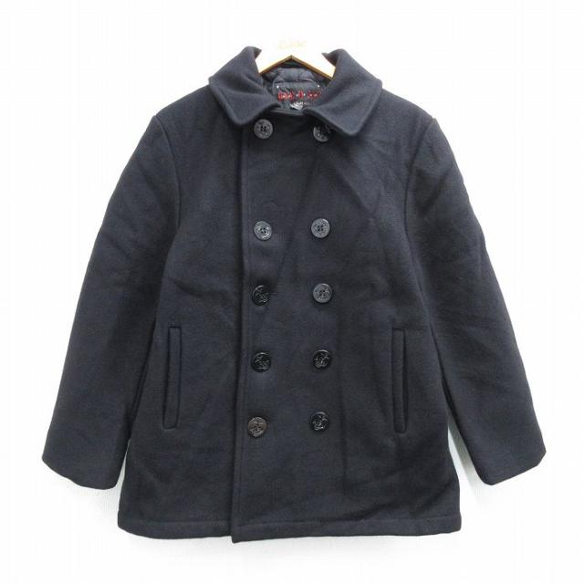M/古着 ショット 長袖 ウール ジャケット ピーコート メンズ 00年代 00s カナダ製 黒 内側キルティング【spe】 25dec25 古着 ショット 長袖 ウール ジャケット ピーコート メンズ 00年代 00s