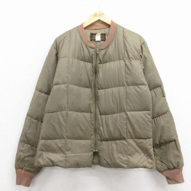古着 エディーバウアー 長袖 ナイロン ダウン ジャケット メンズ 90年代 90s リップストップ 緑 spe 25dec26