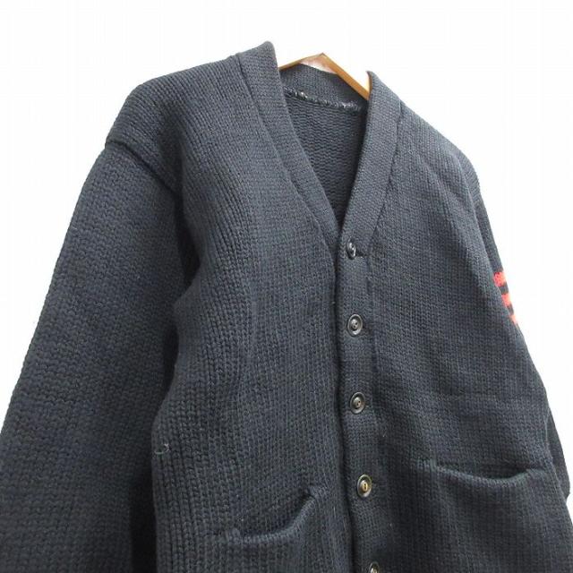 古着 長袖 ビンテージ ニット カーディガン メンズ 50年代 50s レタード 黒 spe 25dec27