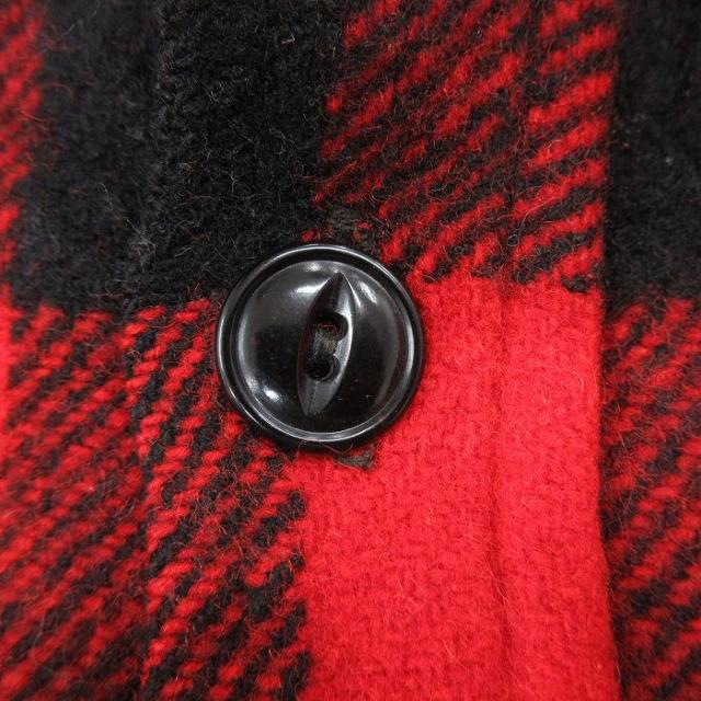 古着 長袖 ビンテージ ウール シャツ メンズ 70年代 70s マチ付き 赤 バッファロー チェック 26jan22_3