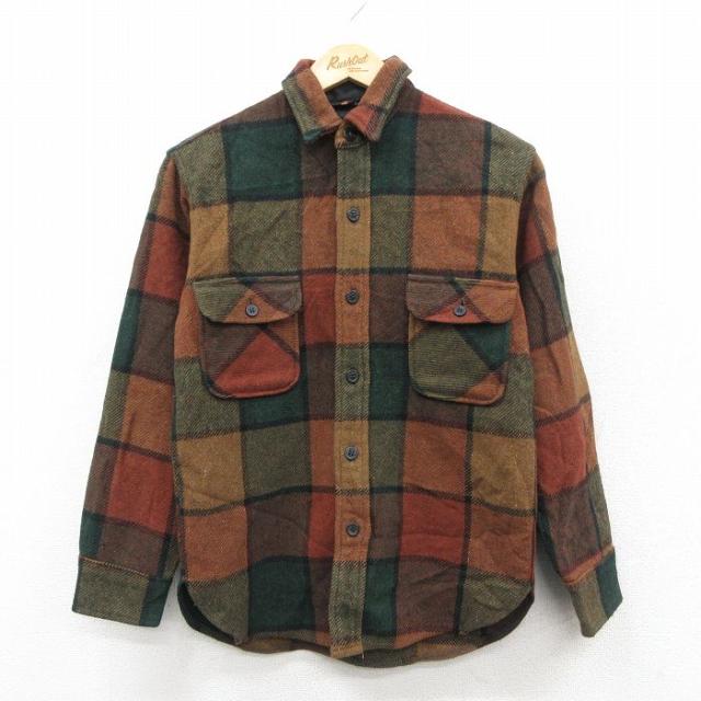 古着 タウンクラフト 長袖 ビンテージ ウール シャツ メンズ 60年代 60s CPO 茶他 チェック spe 26feb10