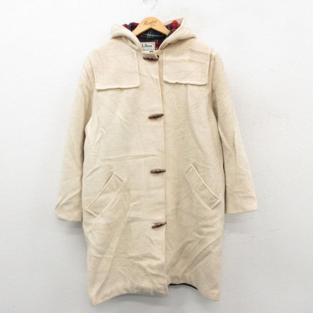 古着 エルエルビーン 長袖 ウール ダッフル コート パーカー レディース 80年代 80s ロング丈 薄ベージュ spe 26feb14 10,289円