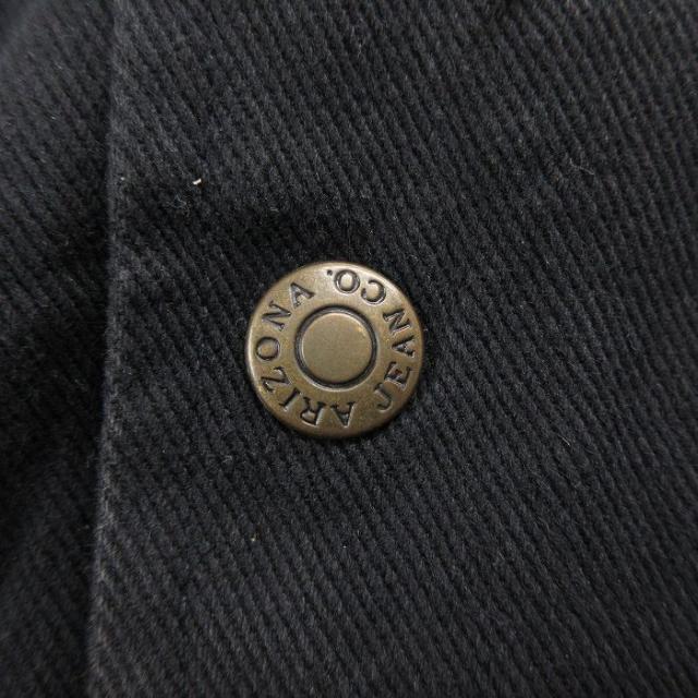 古着 アリゾナジーンズ 長袖 デニム ジャケット スタジャン メンズ ビッグロゴ 刺繍 大きいサイズ コットン レザー使用 黒 spe 26feb14_3