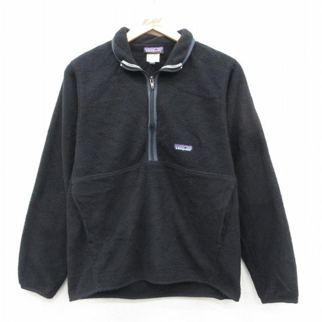 古着 パタゴニア patagonia 長袖 ハーフジップ フリース マースピアル ジャケット メンズ 00年代 00s ワンポイントロゴ シンチラ 黒 26feb21