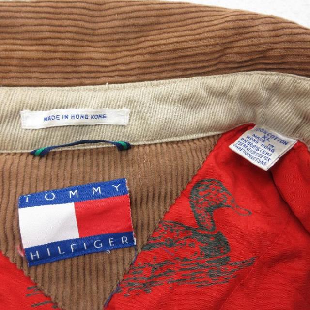 古着 トミーヒルフィガー 長袖 ブランド ジャケット メンズ 90年代 90s 襟コーデュロイ 大きいサイズ ロング丈 コットン ベージュ系他 内側キルティング spe 26feb25_4