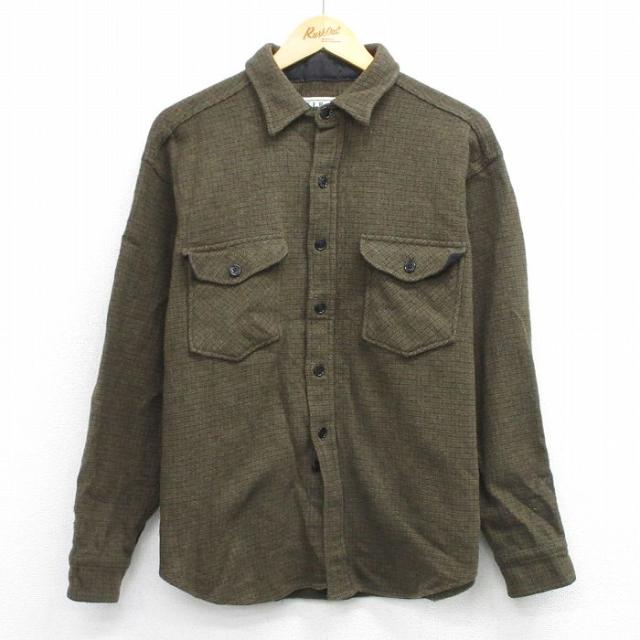 古着 エルエルビーン 長袖 ウール シャツ メンズ 80年代 80s 濃緑他 チェック spe 26feb25