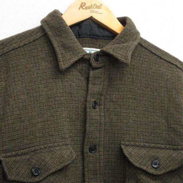 古着 エルエルビーン 長袖 ウール シャツ メンズ 80年代 80s 濃緑他 チェック spe 26feb25_1