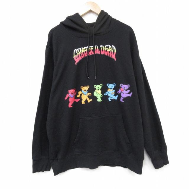 古着 長袖 ロック バンド スウェット パーカー メンズ グレイトフルデッド 大きいサイズ 黒 spe 26feb27