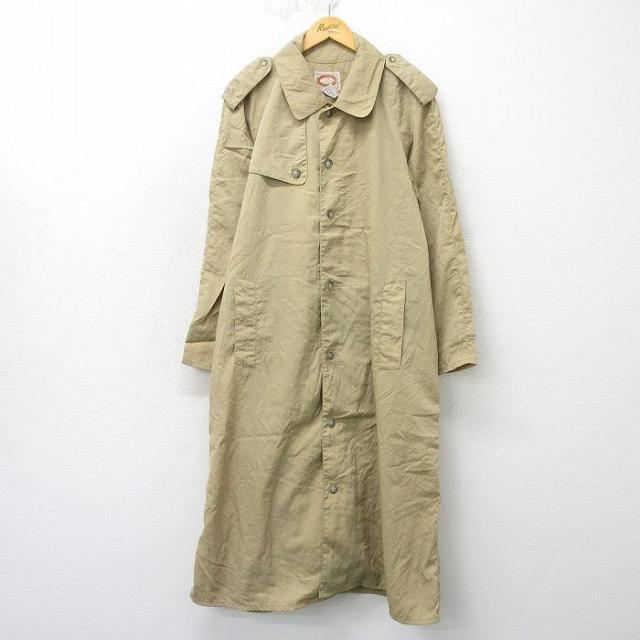 古着 バナナリパブリック 長袖 ナイロン トレンチ コート メンズ 80年代 80s ラグラン ロング丈 ベージュ spe 26mar02