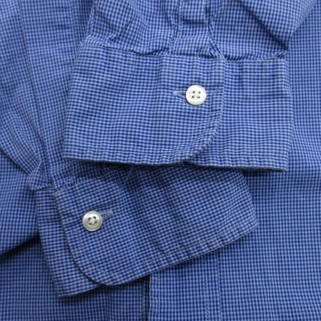 古着 ブルックスブラザーズ 長袖 ブランド シャツ メンズ 90年代 90s ロング丈 コットン USA製 薄紺他 チェック spe 26mar18_5