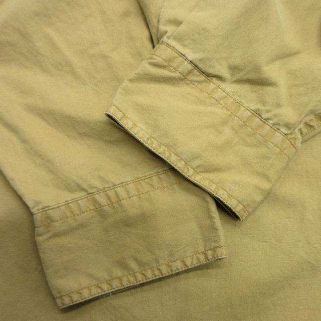 古着 ギャップ GAP 長袖 ブランド シャツ メンズ 90年代 90s 大きいサイズ ロング丈 コットン ボタンダウン 茶系 spe 26mar18_5