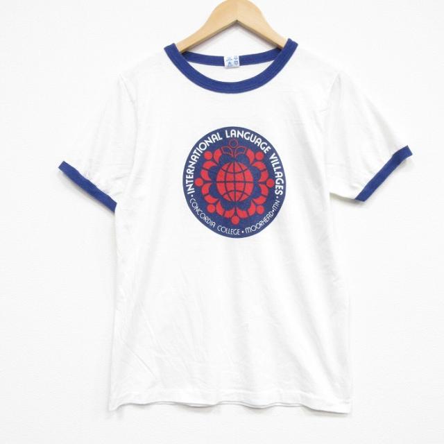 古着 チャンピオン champion 半袖 ビンテージ Tシャツ メンズ 80年代 80s インターナショナル クルーネック USA製 白 リンガー spe 26apr02 6,680円