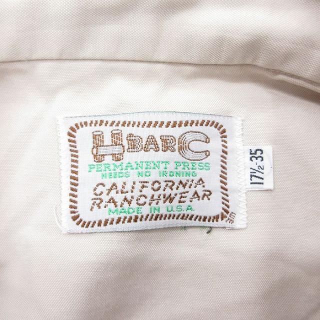 古着 H BAR C 長袖 ウエスタン シャツ メンズ 90年代 90s ロング丈 USA製 薄ベージュ spe 26apr06_2
