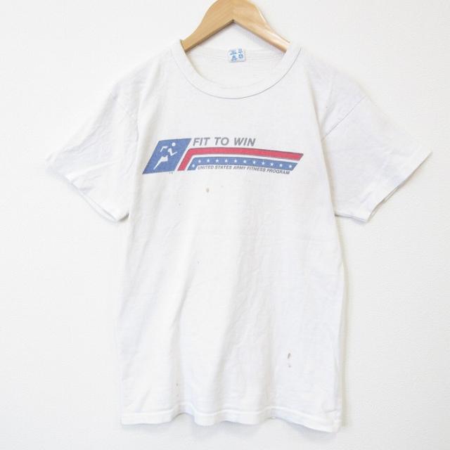 古着 チャンピオン champion 半袖 ビンテージ Tシャツ メンズ 80年代 80s ミリタリー USアーミー フィットネスプログラム コットン クルーネック USA製 白 spe 26apr06