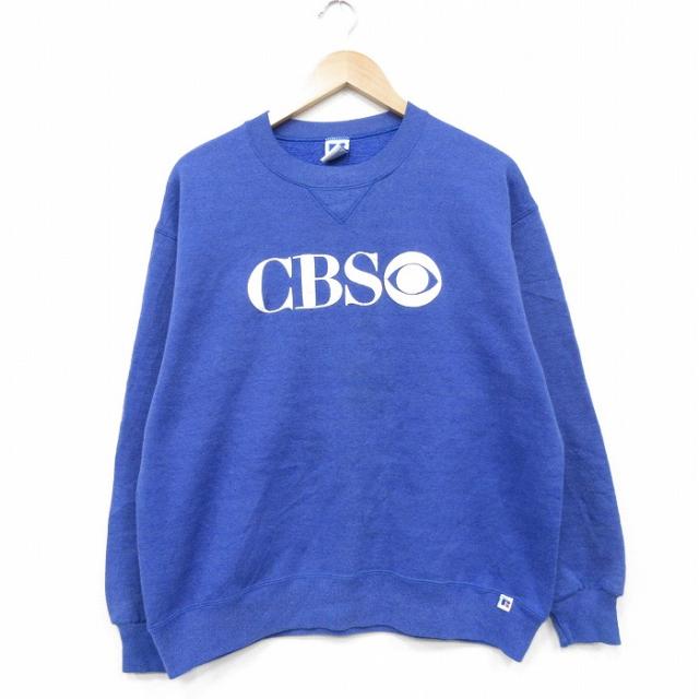 古着 ラッセル 長袖 スウェット メンズ 90年代 90s CBS クルーネック USA製 青 spe 26apr07