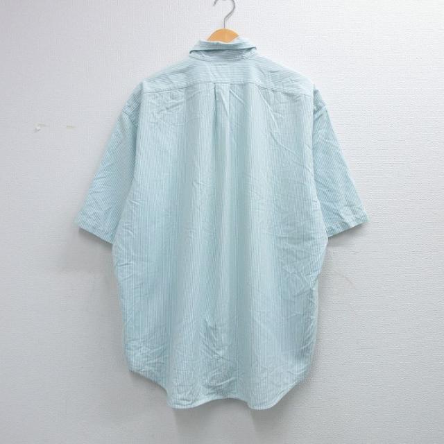 古着 ラルフローレン 半袖 ブランド シャツ メンズ 90年代 90s ワンポイントロゴ BIG SHIRT 大きいサイズ コットン ボタンダウン 薄紺他 ストライプ spe 26apr09_2