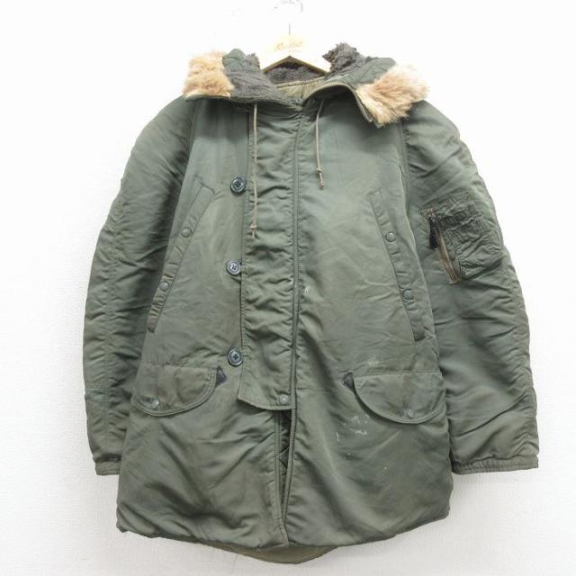 古着 長袖 ビンテージ ミリタリー ジャケット メンズ 60年代 60s N-3B コヨーテファー ラグラン 緑 spe 26apr13