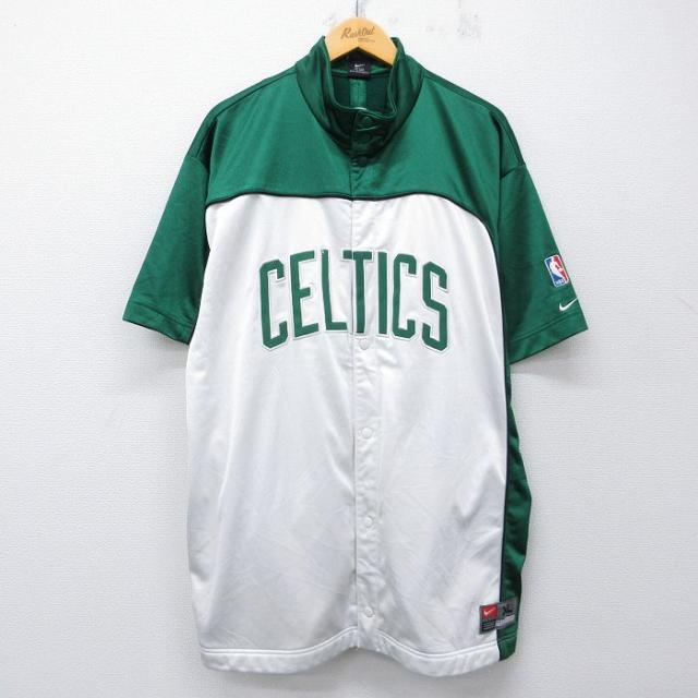 古着 ナイキ NIKE 半袖 シャツ メンズ 00年代 00s NBA ボストンセルティックス 刺繍 大きいサイズ ロング丈 白 バスケットボール spe 26apr22