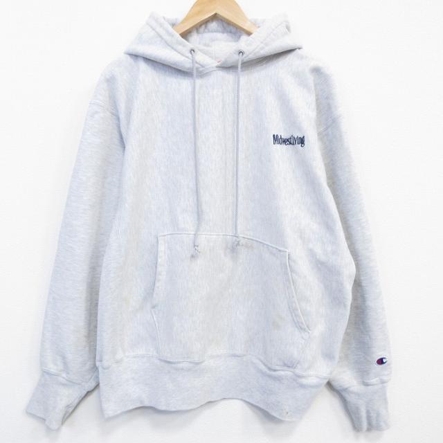 古着 長袖 チャンピオン Champion リバースウィーブ  パーカー メンズ 00年代 00s ミッドウエスト 薄グレー 霜降り spe 26apr22