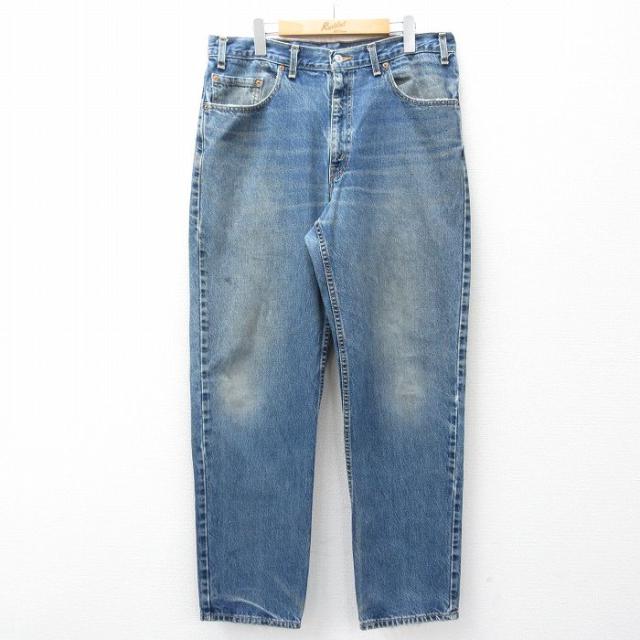 古着 ジーンズ Levis リーバイス 550 メンズ 90年代 90s ヒゲ コットン USA製 紺 デニム spe 26apr27