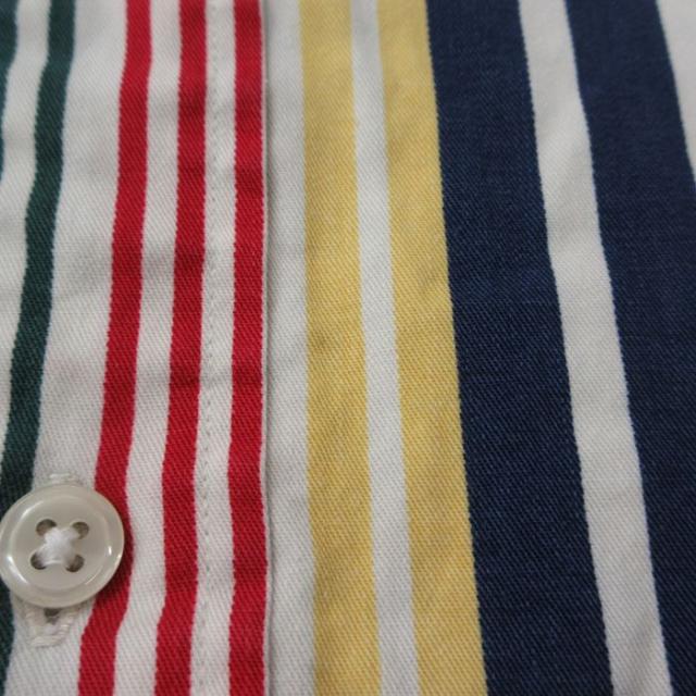 古着 トミーヒルフィガー 長袖 ブランド シャツ メンズ 90年代 90s ワンポイントロゴ 大きいサイズ ボタンダウン 白他 ストライプ spe 26apr30_6