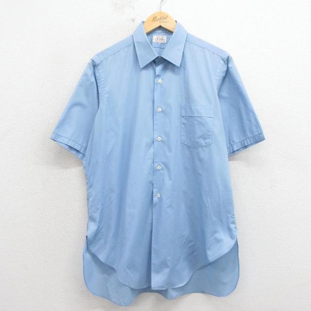 古着 半袖 ビンテージ シャツ メンズ 60年代 60s マチ付き USA製 水色 spe 26apr30