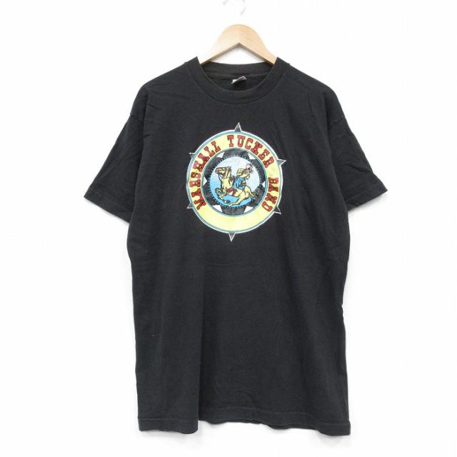 古着 半袖 ロック バンド ビンテージ Tシャツ メンズ 90年代 90s マーシャルタッカーバンド コットン クルーネック USA製 黒 26may01
