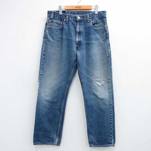 古着 ジーンズ Levis リーバイス 505 メンズ 00年代 00s ヒゲ コットン ネイビー デニム spe 26may13