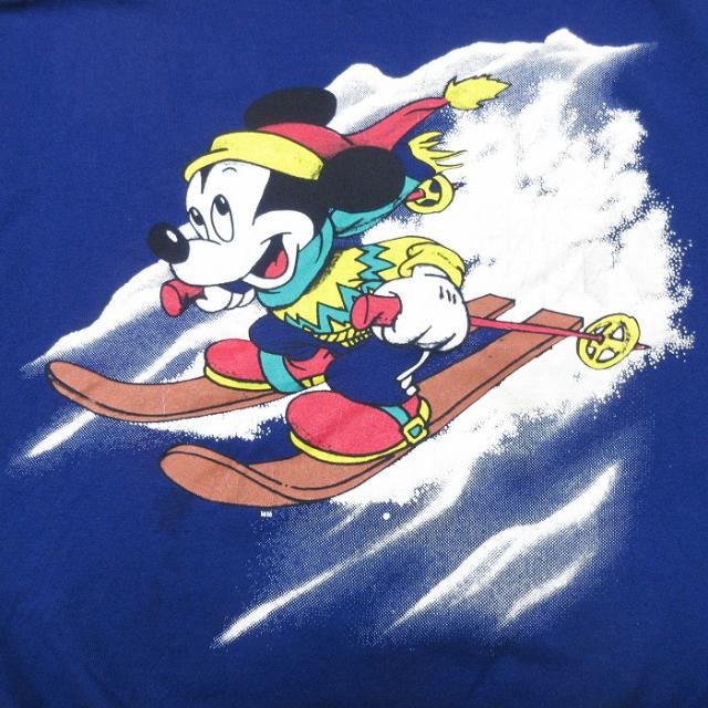 古着 長袖 スウェット メンズ 90年代 90s ディズニー ミッキー スキー クルーネック USA製 ブルー spe 26may15_1