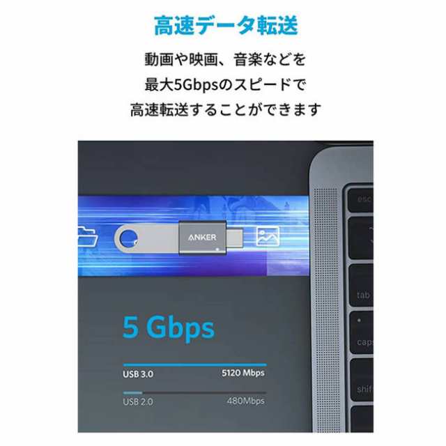 Anker USB-C  USB 3.0 変換アダプタ 2個セット Type C USB-A 最大5Gbps ノートC タブレット スマホ USB-C  端末用 [お急ぎ便][新品] の通販はau PAY マーケット - モバイルショップ nn-Bay