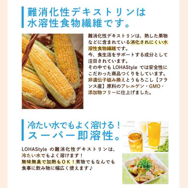 難消化性デキストリン 500g 食物繊維 送料無料 非遺伝子組換え ロハスタイル LOHAStyle big_drの通販はau PAY マーケット -  LOHAStyle au PAY マーケット店