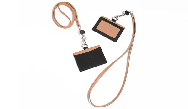 本革IDカードホルダー（古城：ブラック） (レザー レディース メンズ 皮 カード入れ カードケース 男性 女性 ネックストラップ 社員証） 本革IDカードホルダー（古城：ブラック） (レザー レディース メンズ