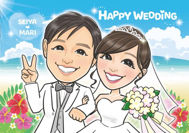 似顔絵 ウェルカムボード 結婚式 ブライダル ウェディング 両親 結婚式 ウェルカムボード 贈答品 贈答用 サンクスボード ウェディング 和 写真 玄関 記念品 結婚式 ウェディングボード プレゼント ウェルカムボード 結婚式 ウェディング (素敵にキラキラ輝く似顔絵)_1
